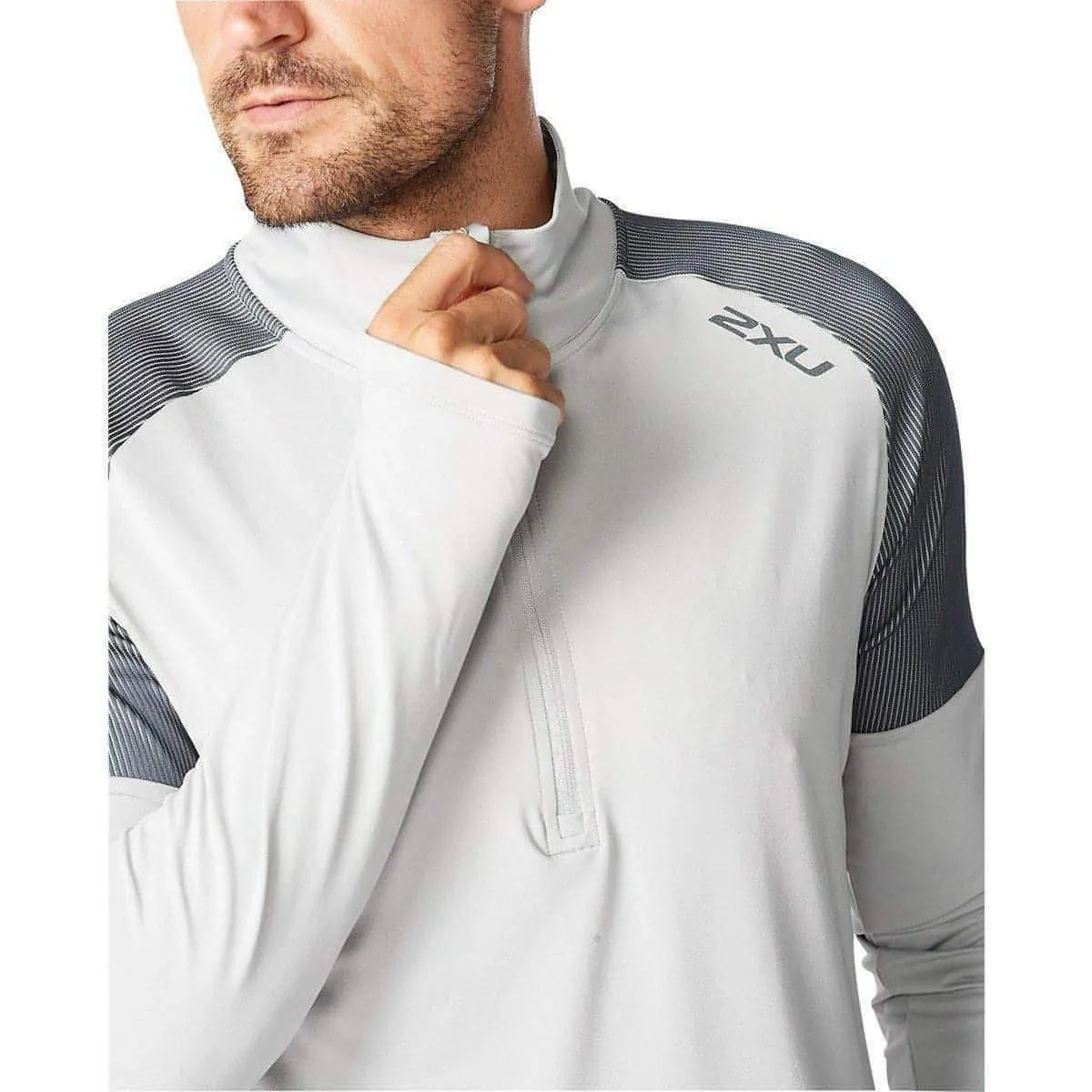 2XU Light Speed Half Zip Long Sleeve Mens Running Top - Grey