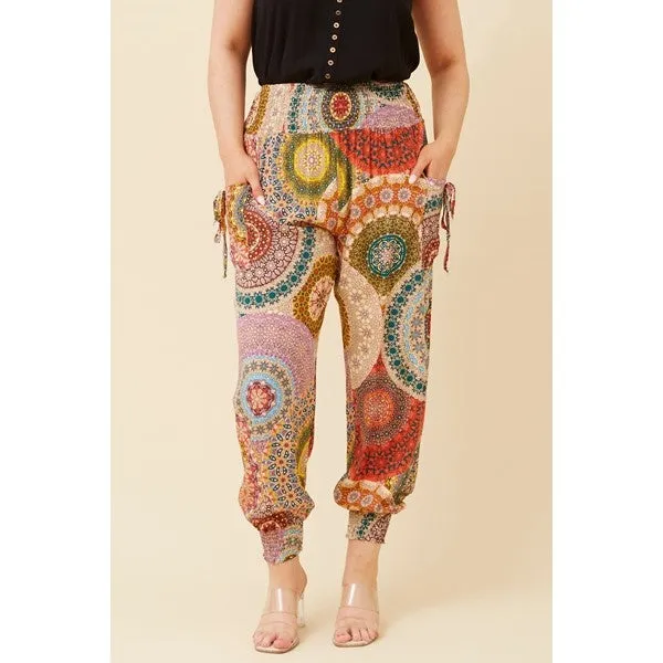 ABSTRACT PRINT HAREM PANTS