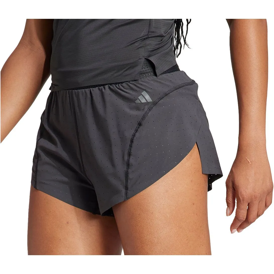 adidas Adizero Womens Split Running Shorts - Black