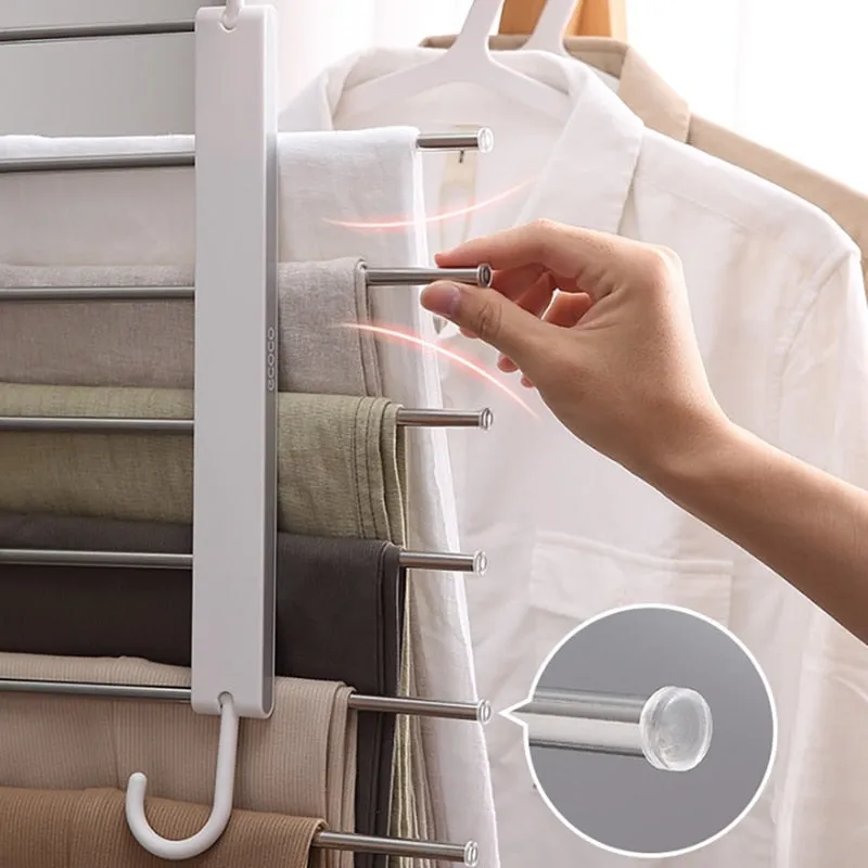 Adjustable Pants Rack Clothes Organizer