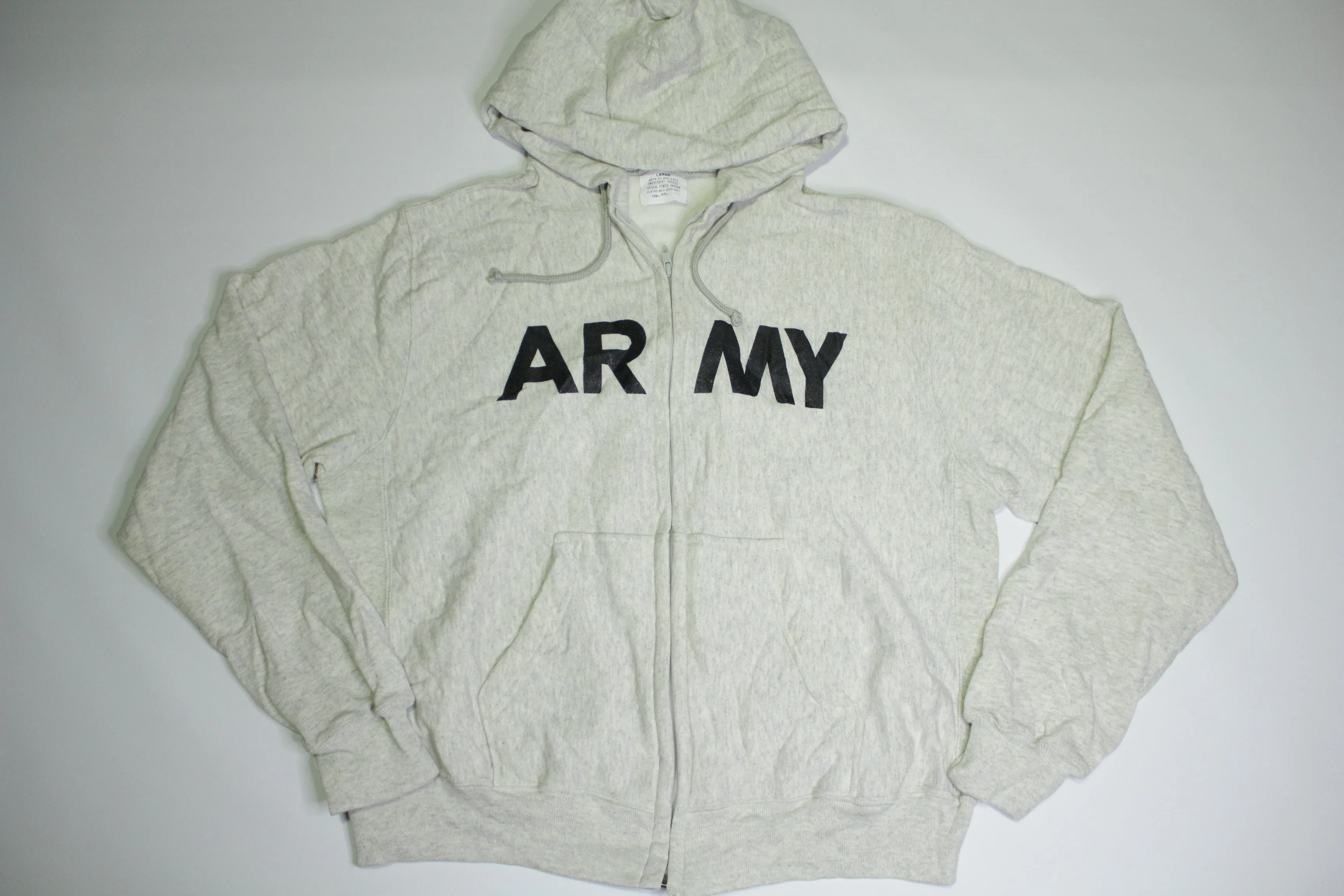 Army Big Spellout Vintage 1993 Reverse Weave 90's Military Issue Hoodie Sweatshirt