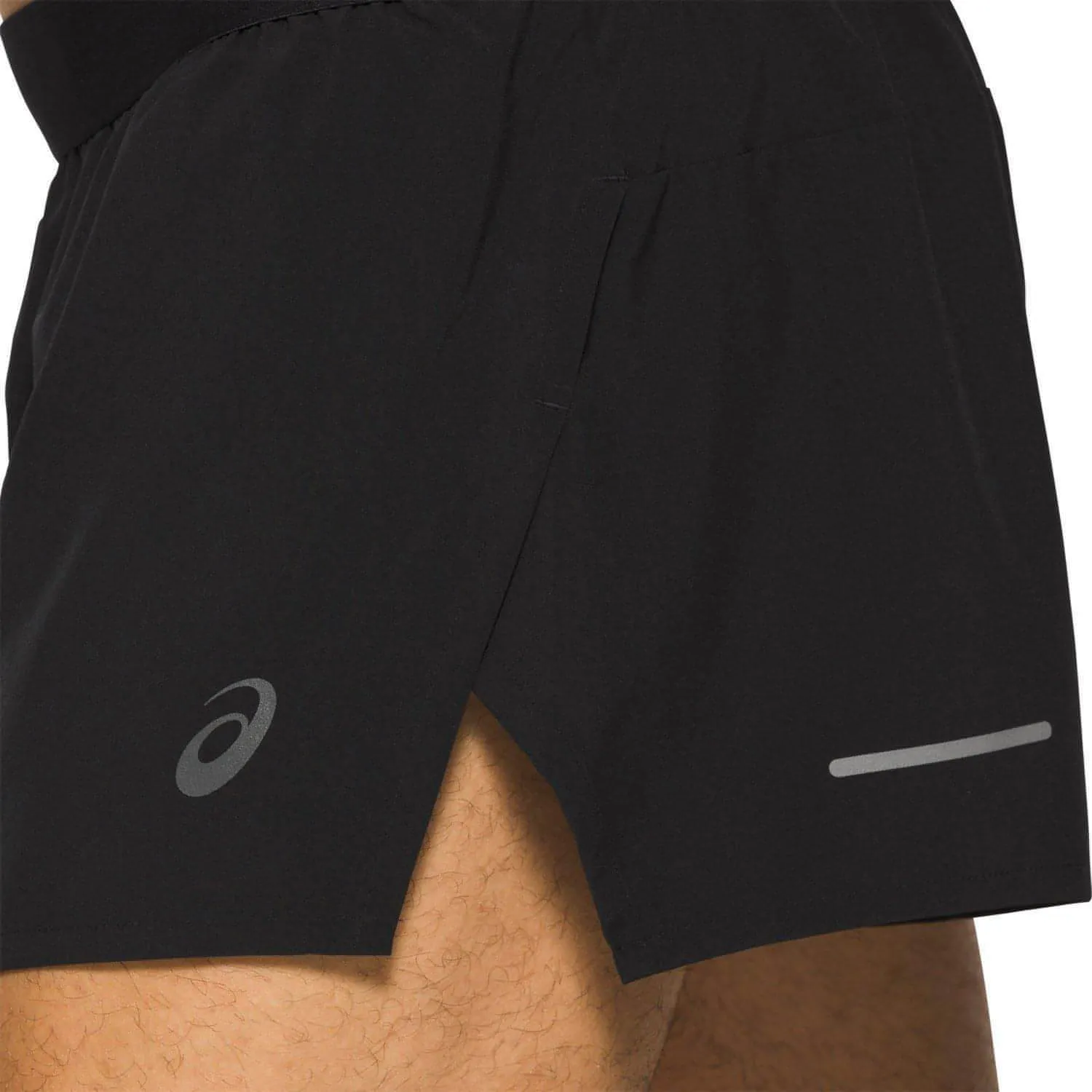 Asics Road Split Mens Running Shorts - Black