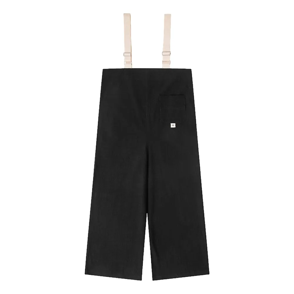 A[S]USL COTTON LINEN ALLOVER PANTS-BLACK