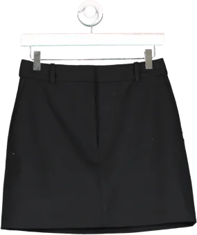 babaton Black Chisel Skirt High-waisted Mini Skirt UK 6