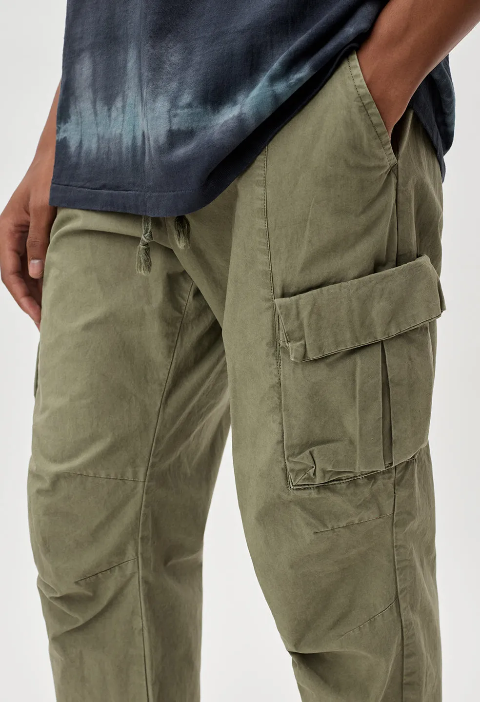 Back Sateen Cargo Pants / Olive