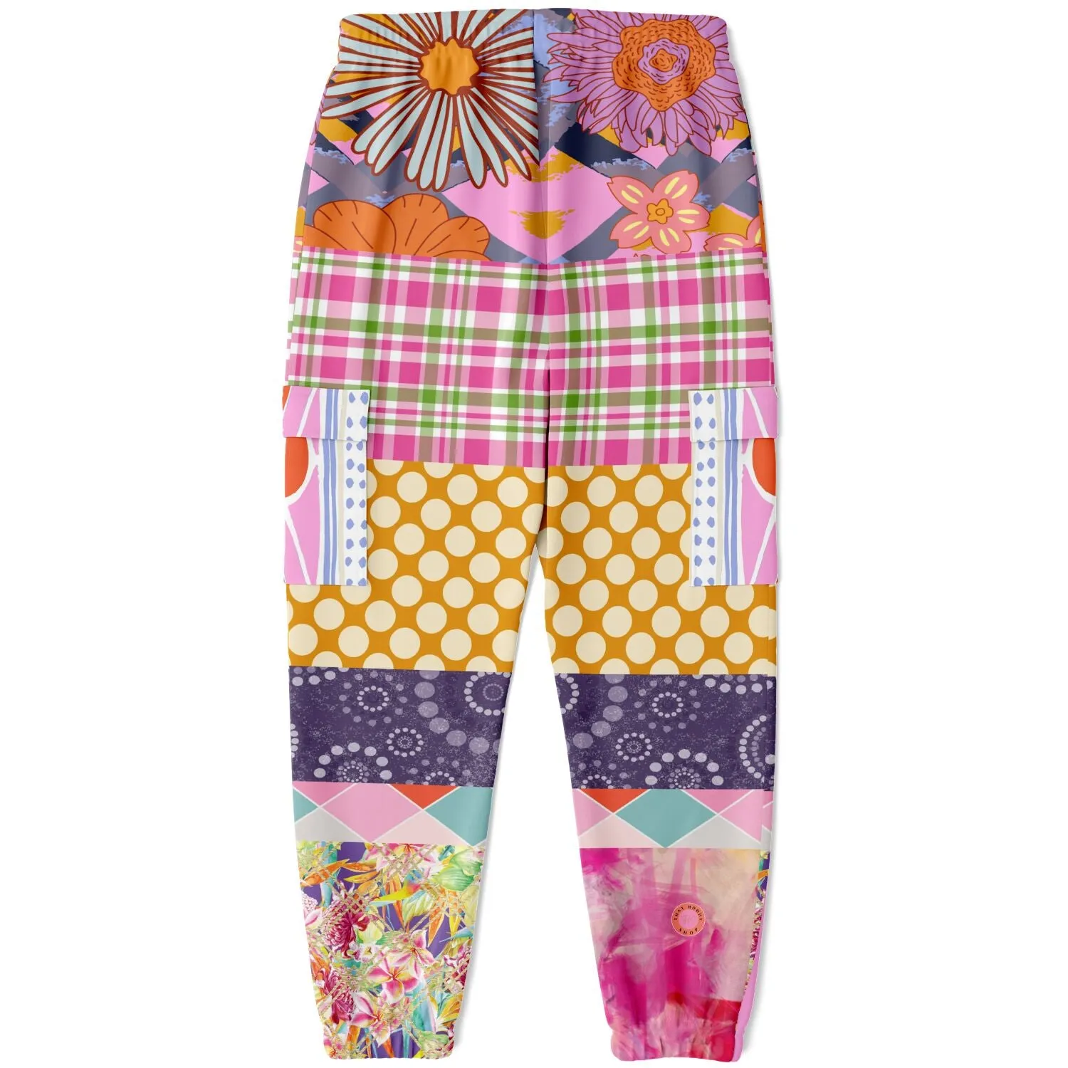 Bahama Mama Pink Patchwork Unisex Eco-Poly Cargo Joggers