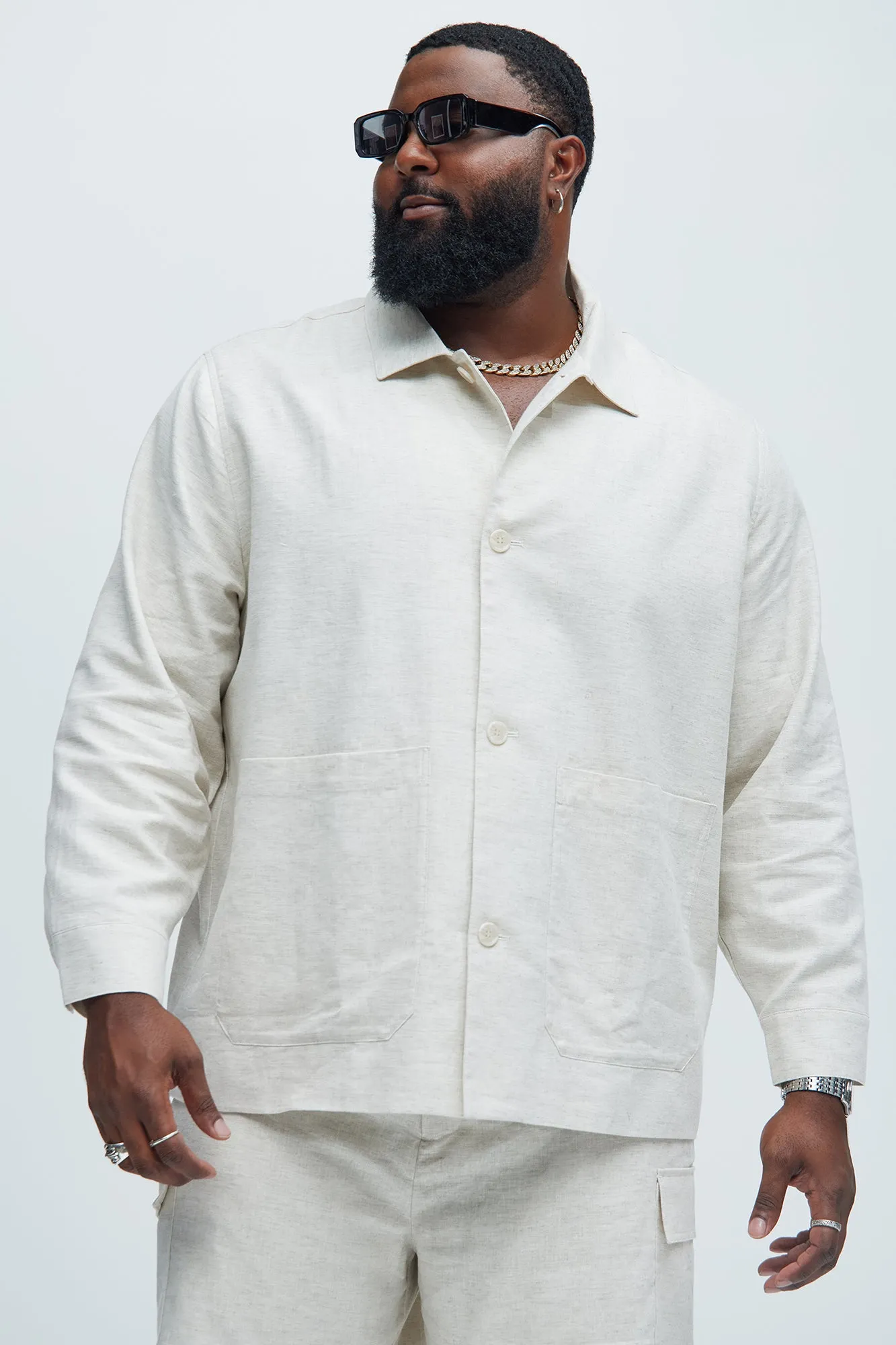 Bahamas Linen Chore Jacket - Oatmeal