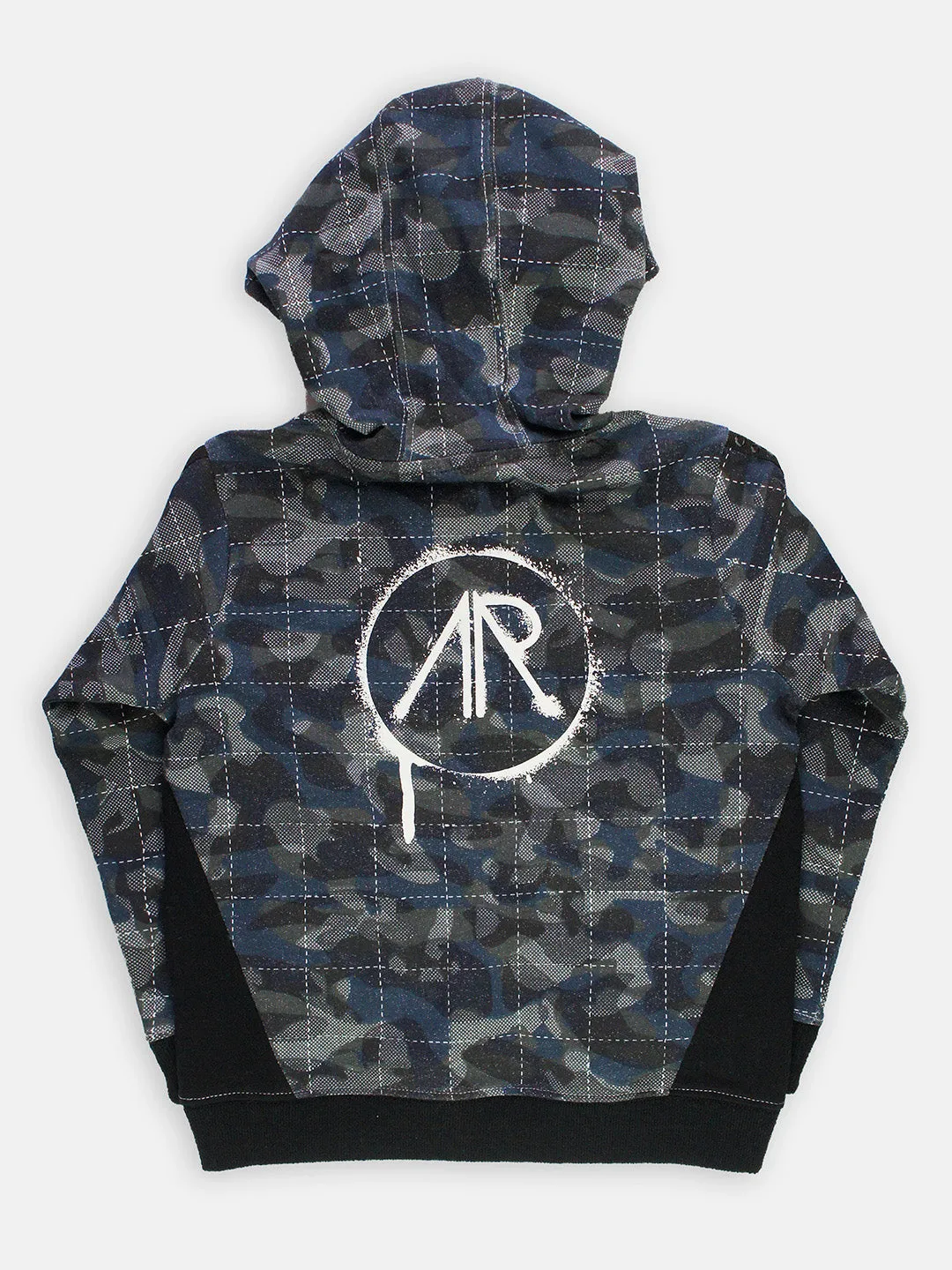 Boys Camo Printed Navy Hoodie