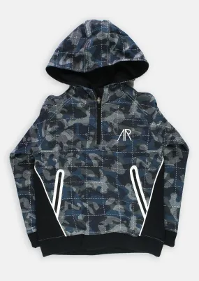 Boys Camo Printed Navy Hoodie