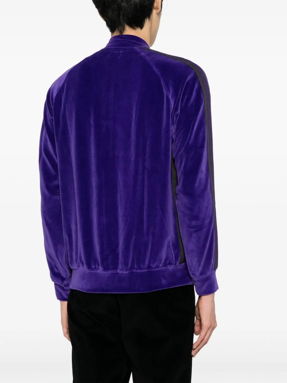 BUTTERFLY-LOGO VELVET-EFFECT SIDE STRIP TRACK JACKET