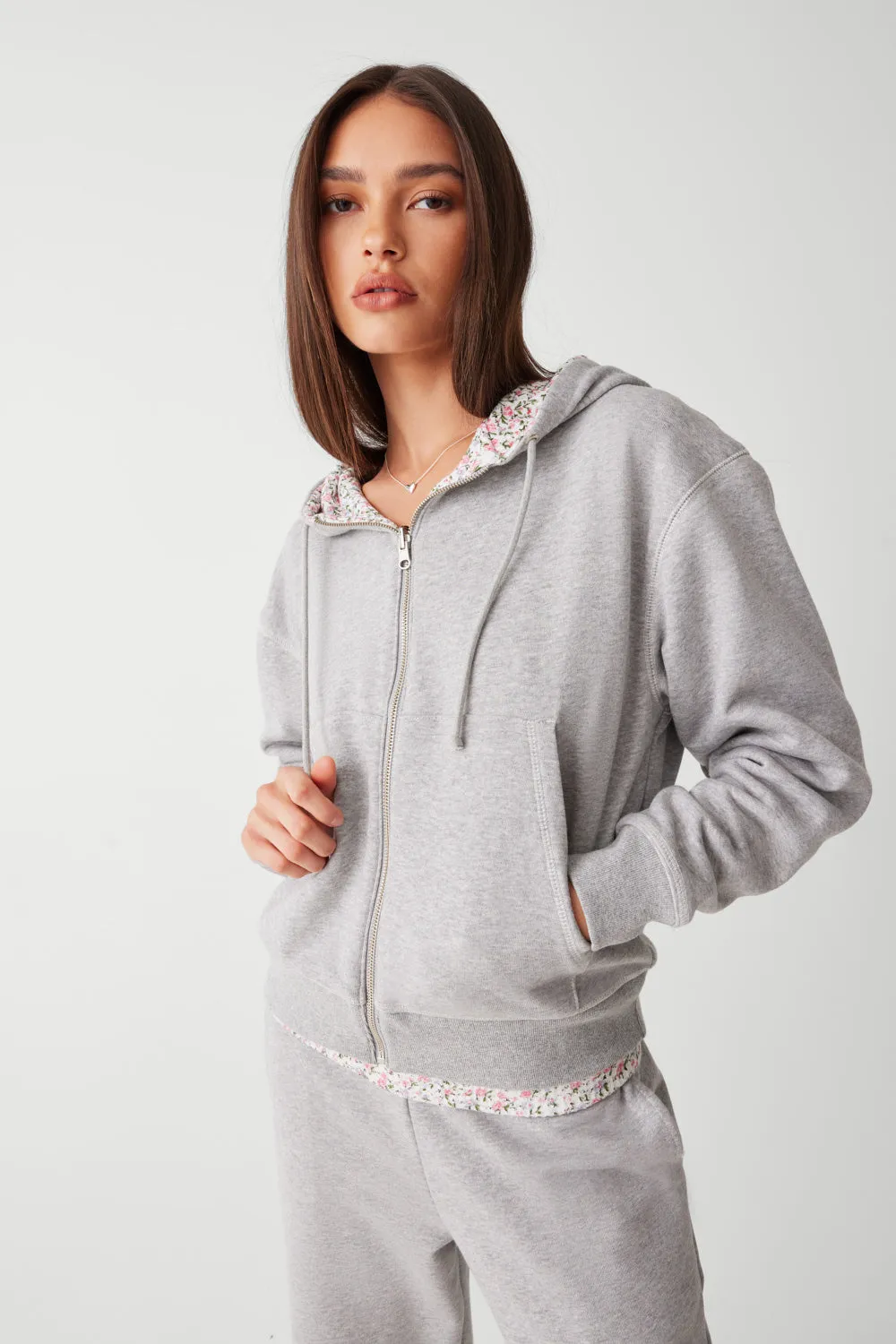 Casper Zip Up Hoodie - Heather Grey / Baby Blanket