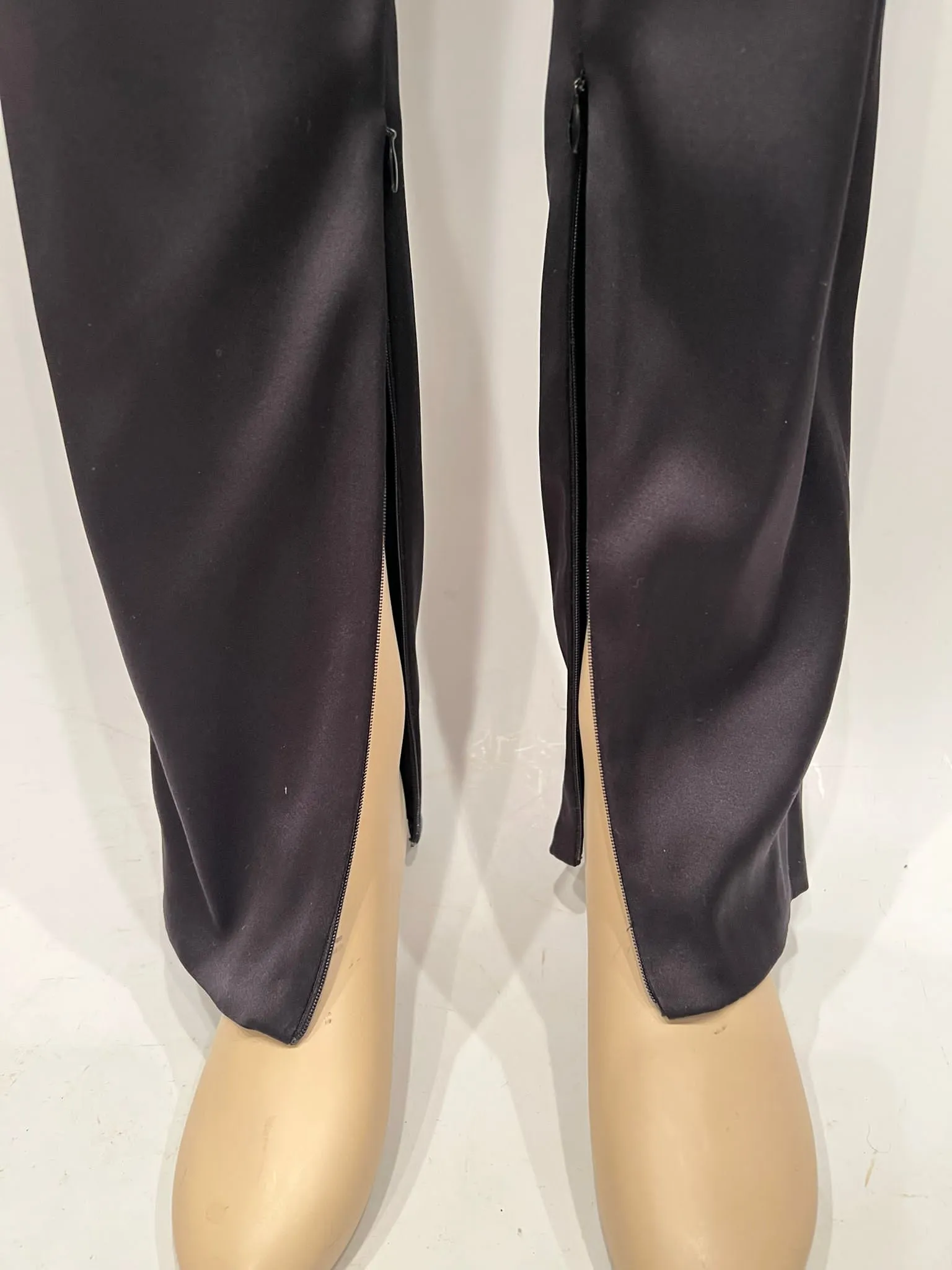 Chanel 07P 2007 Spring Black Silk Satin Pants FR 38 US 4/6