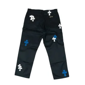 Chrome Hearts Cross Patch Carpenter Pants "Black/White"