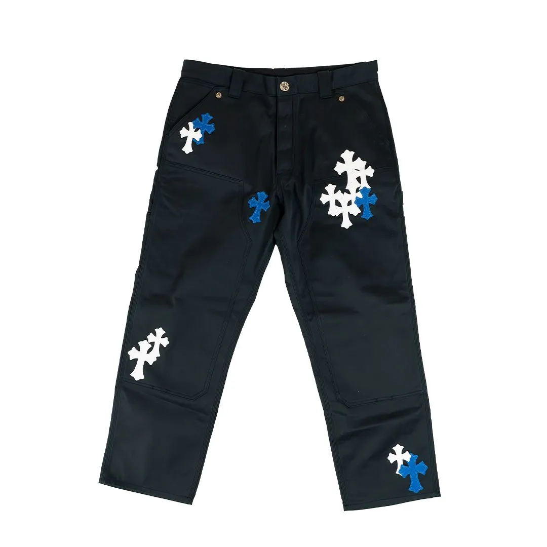 Chrome Hearts Cross Patch Carpenter Pants "Black/White"