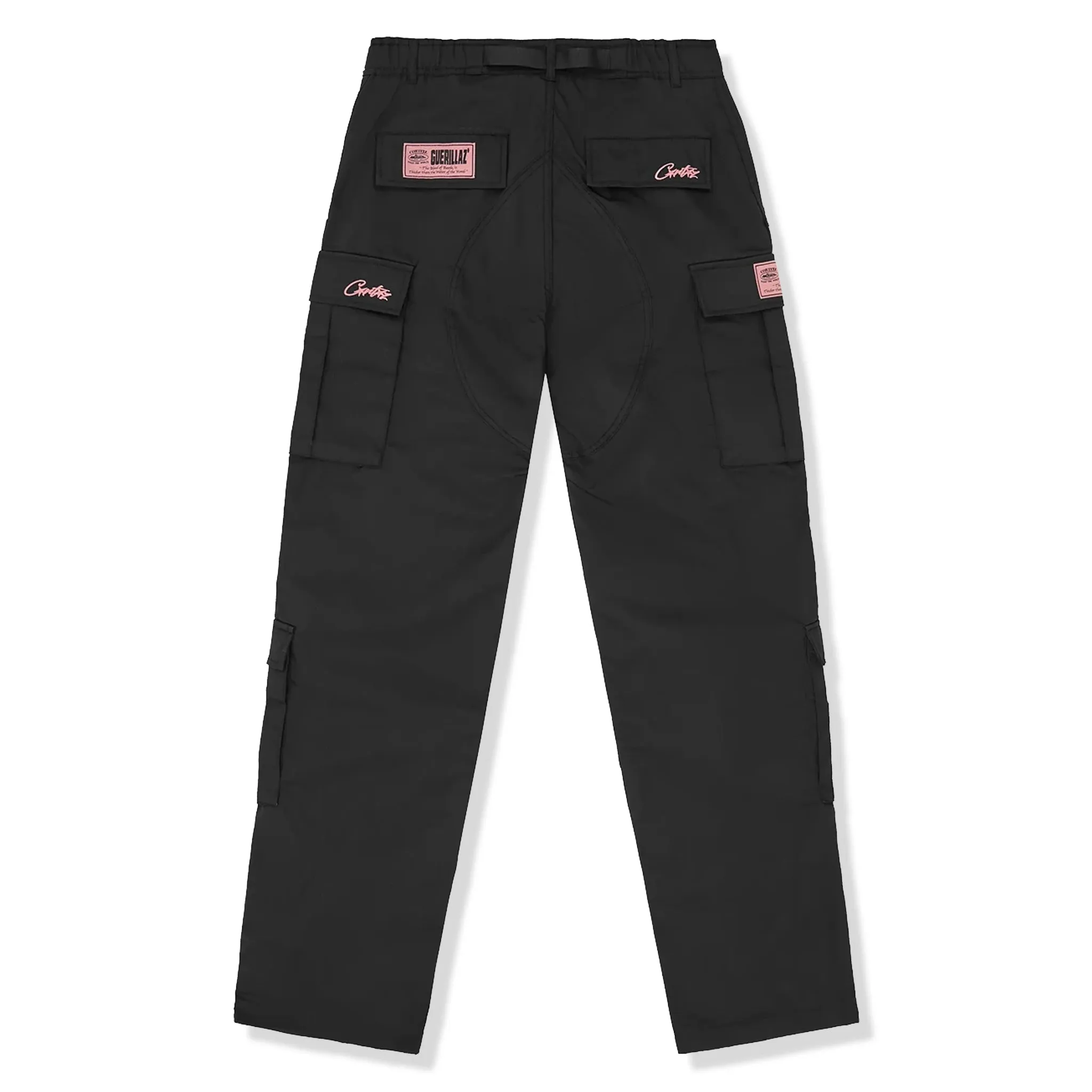 Corteiz Guerillaz Black Pink Cargo Pants