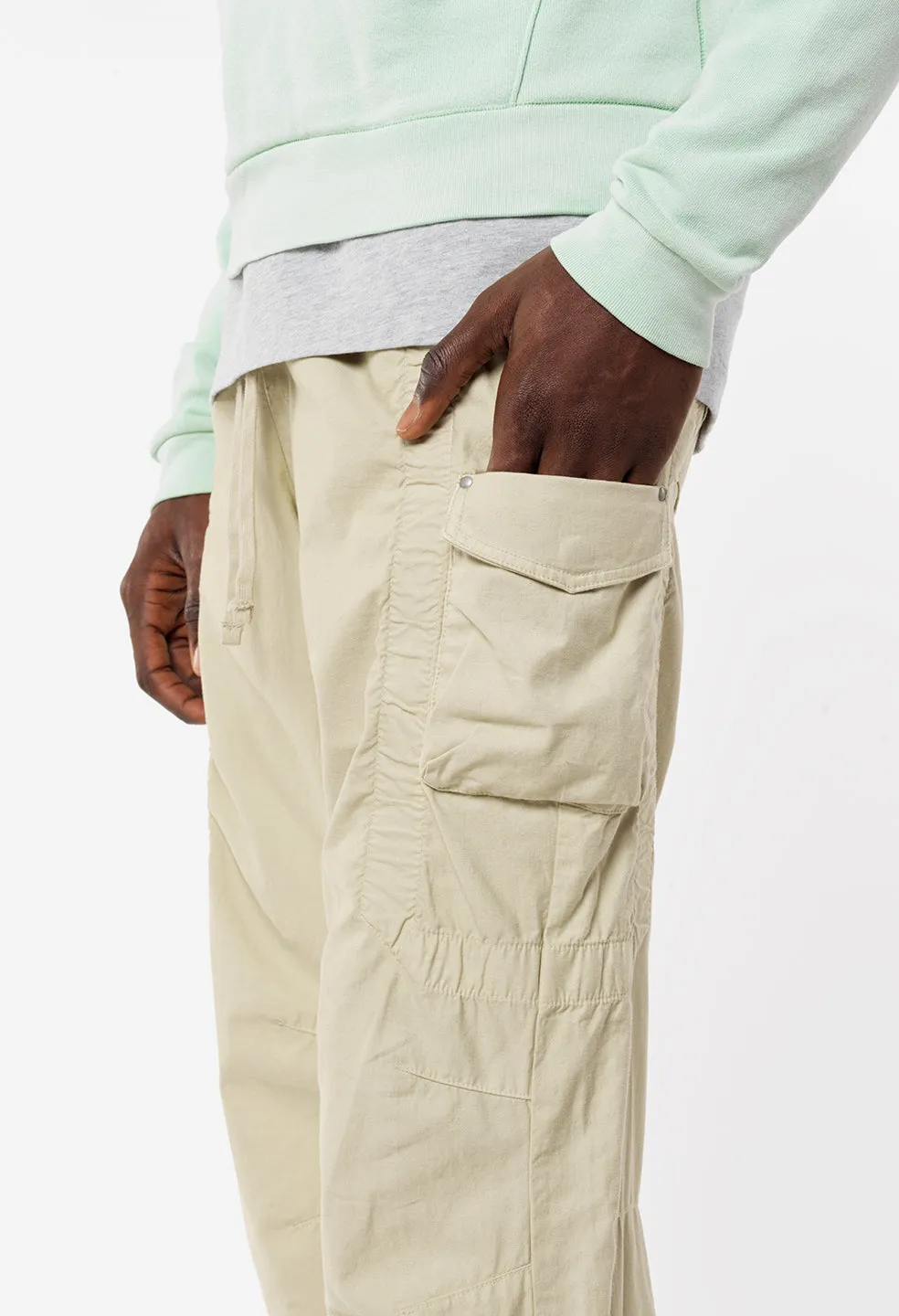 Cotton Poplin Frame Cargo Pants / Desert