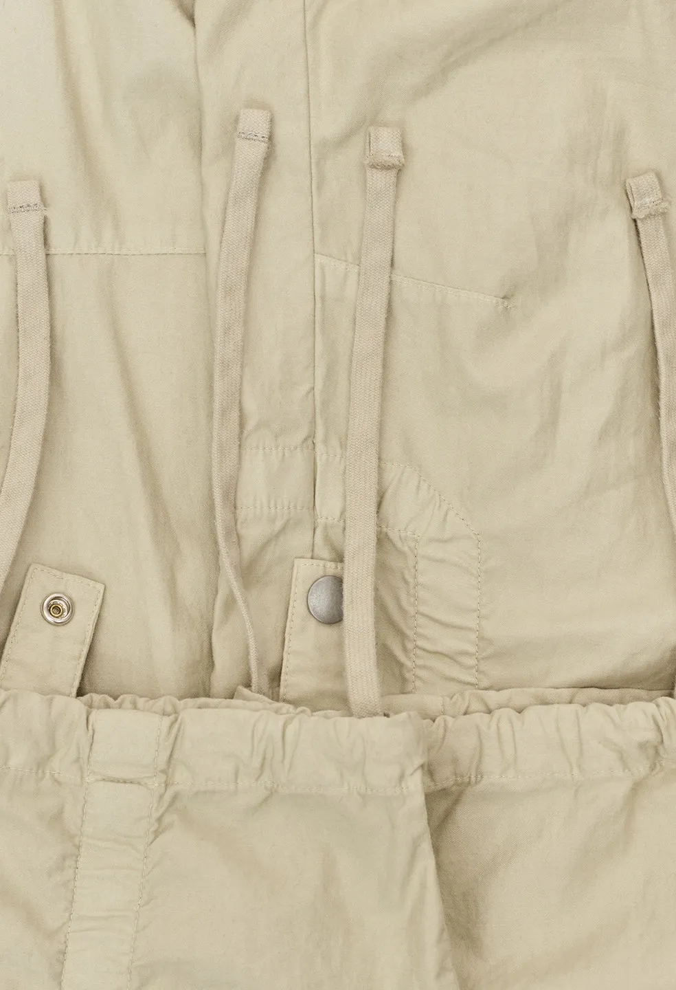 Cotton Poplin Frame Cargo Pants / Desert