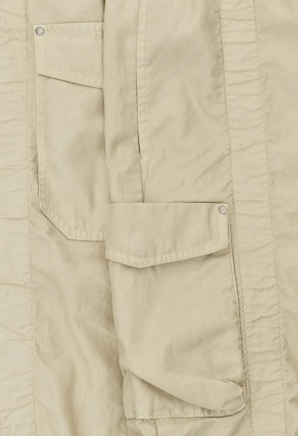 Cotton Poplin Frame Cargo Pants / Desert