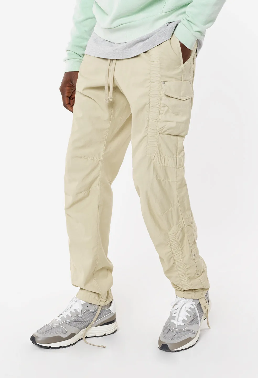 Cotton Poplin Frame Cargo Pants / Desert