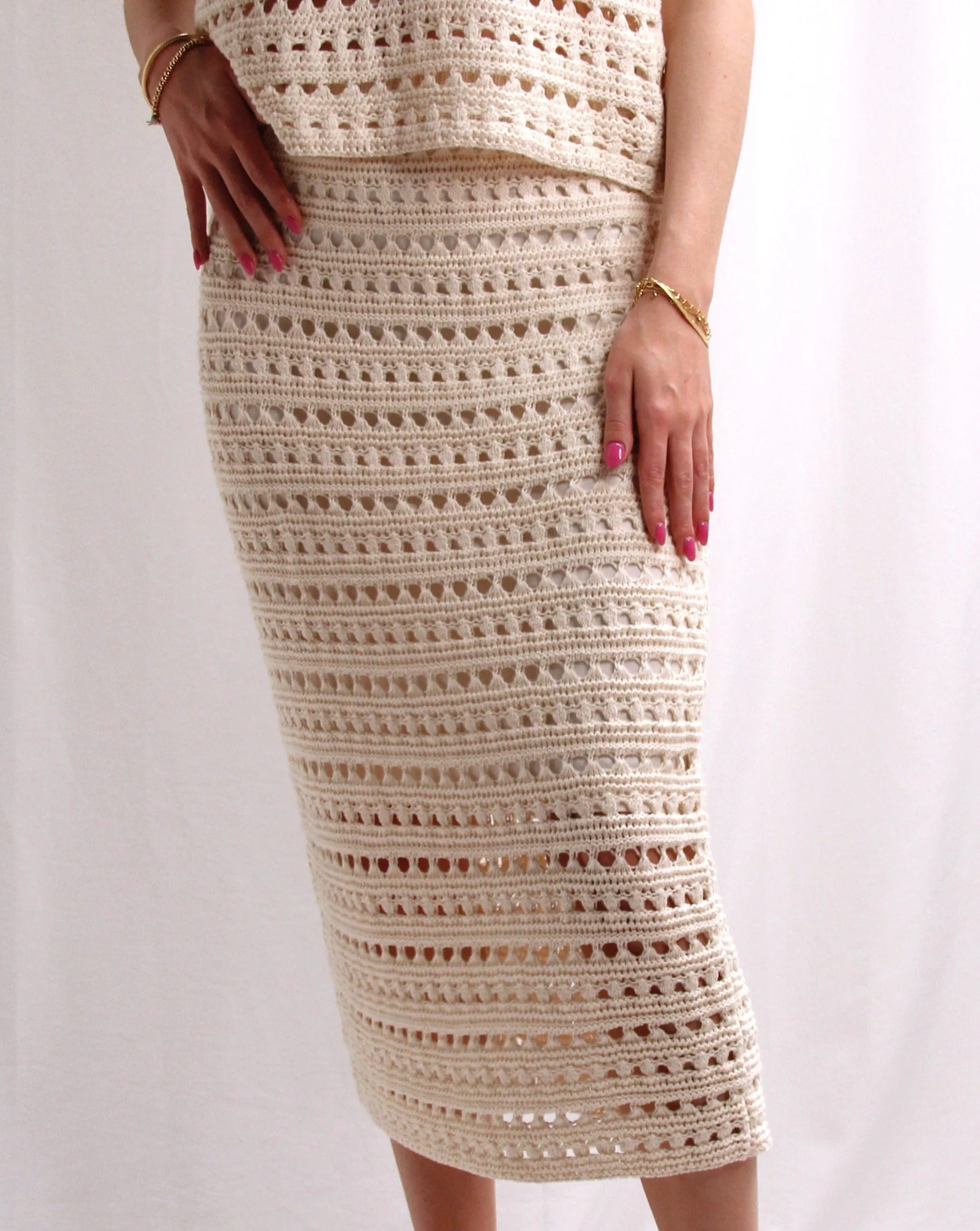 Crochet Skirt - Cream