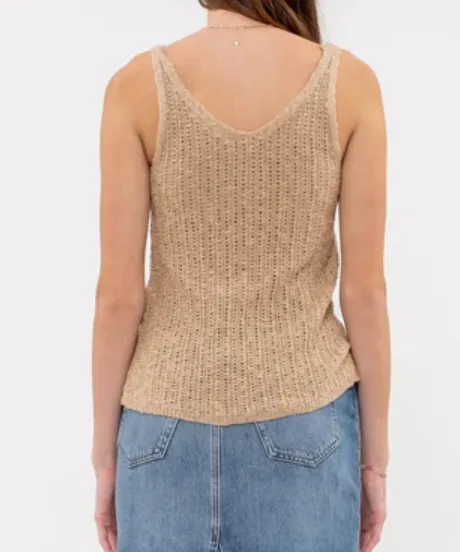 Crochet Tank Top - Tan