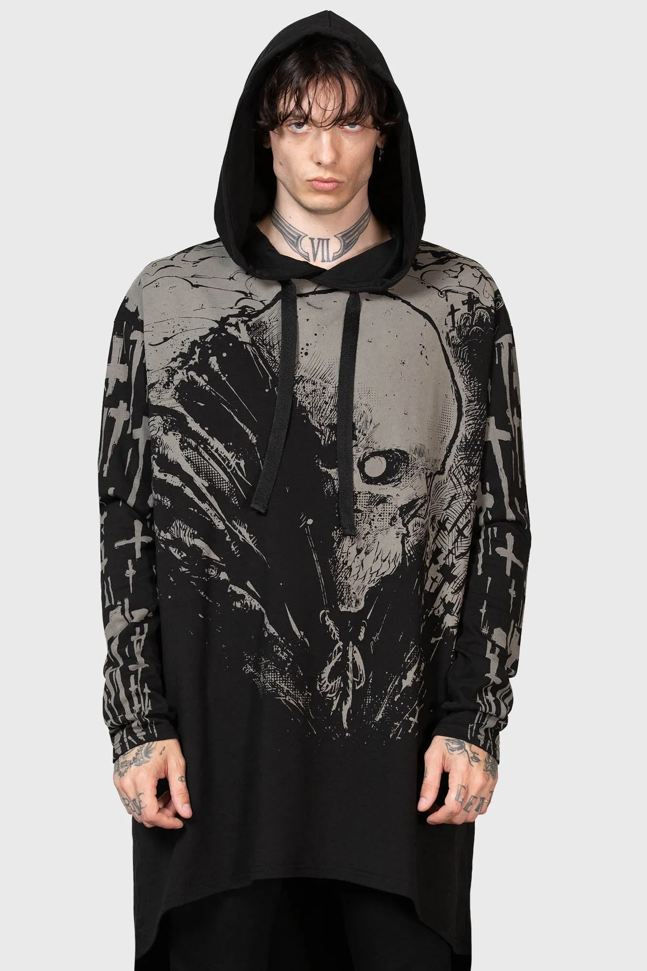 Cross The Bear Longline Hoodie Resurrect