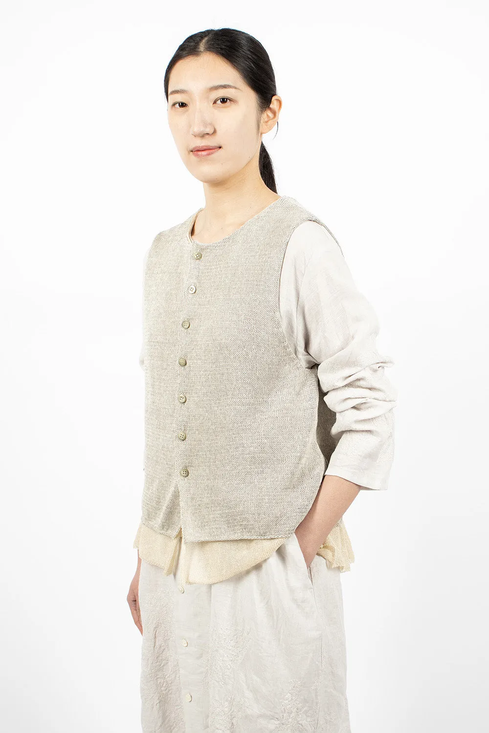 Double Layer Vest Ash Beige