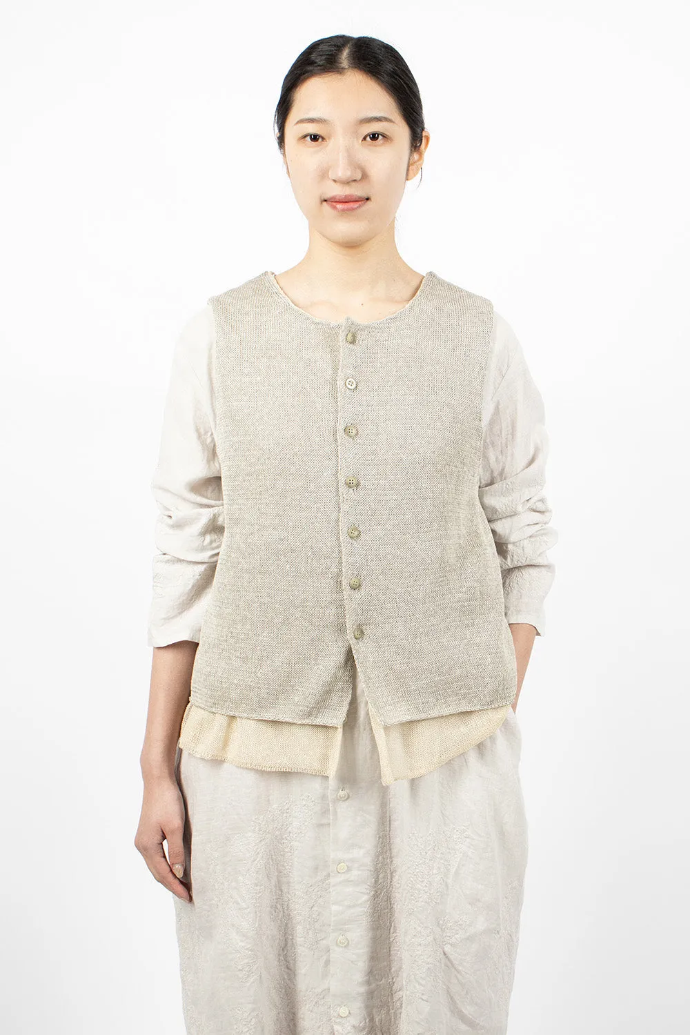 Double Layer Vest Ash Beige