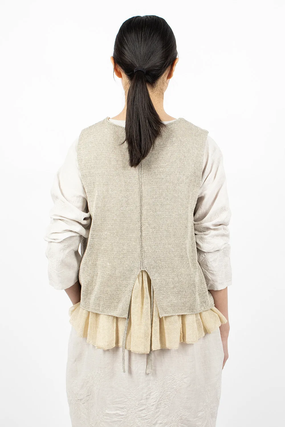 Double Layer Vest Ash Beige