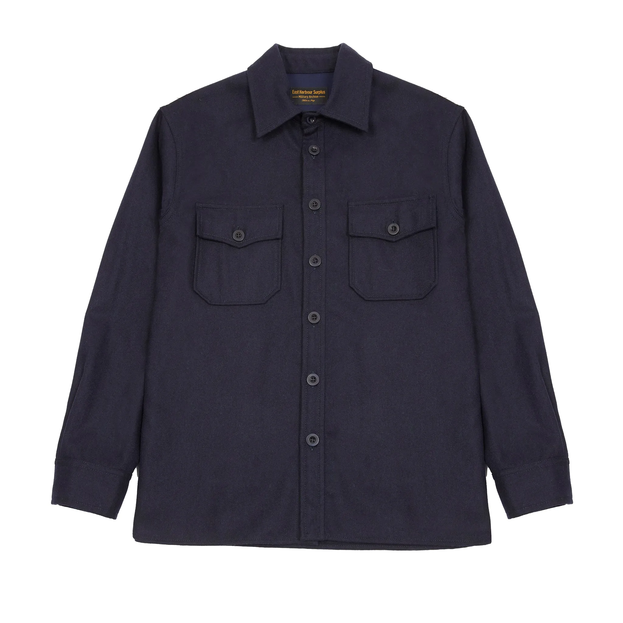 East Harbour Surplus Moab Wool Overshirt in Navy