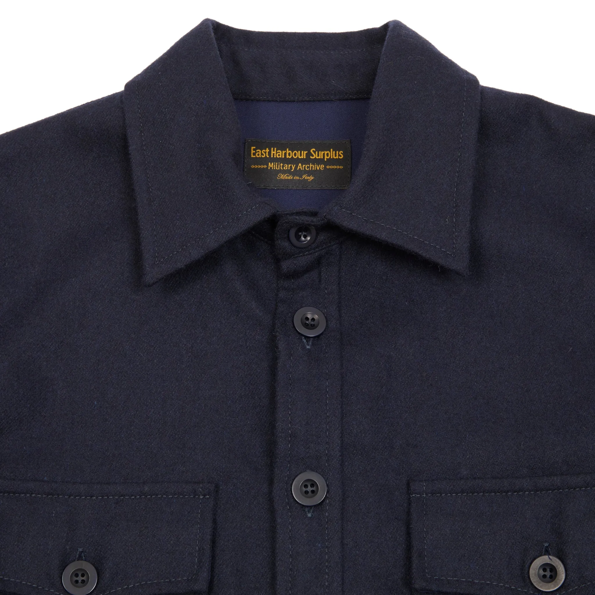 East Harbour Surplus Moab Wool Overshirt in Navy