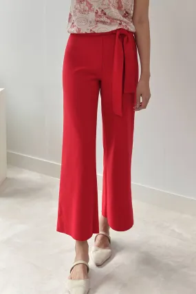 Elise Ribbon Tie Pants, Red