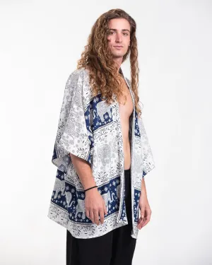 Floral Elephant Kimono Cardigan in Navy