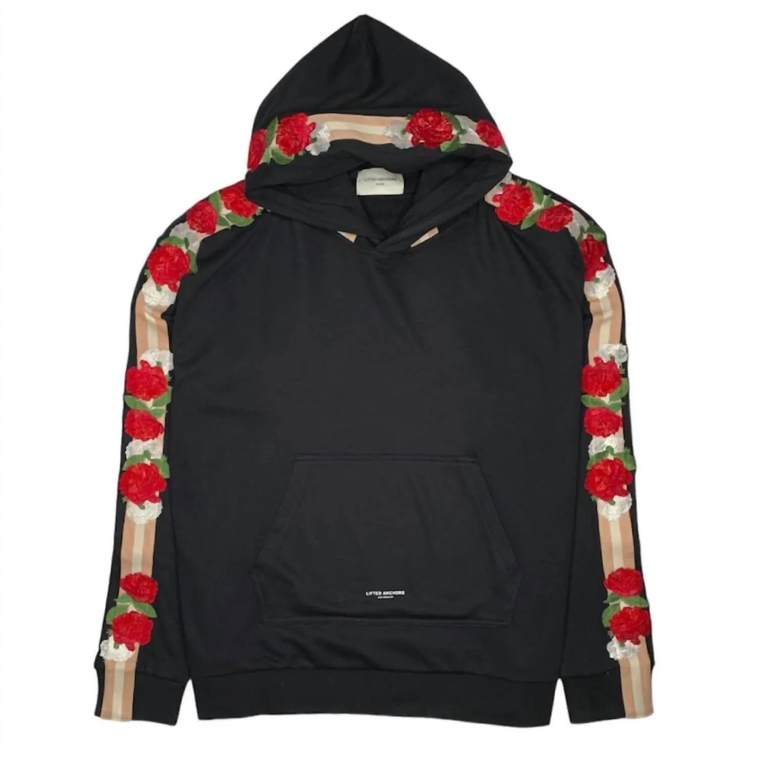 Floral Hoodie In Black