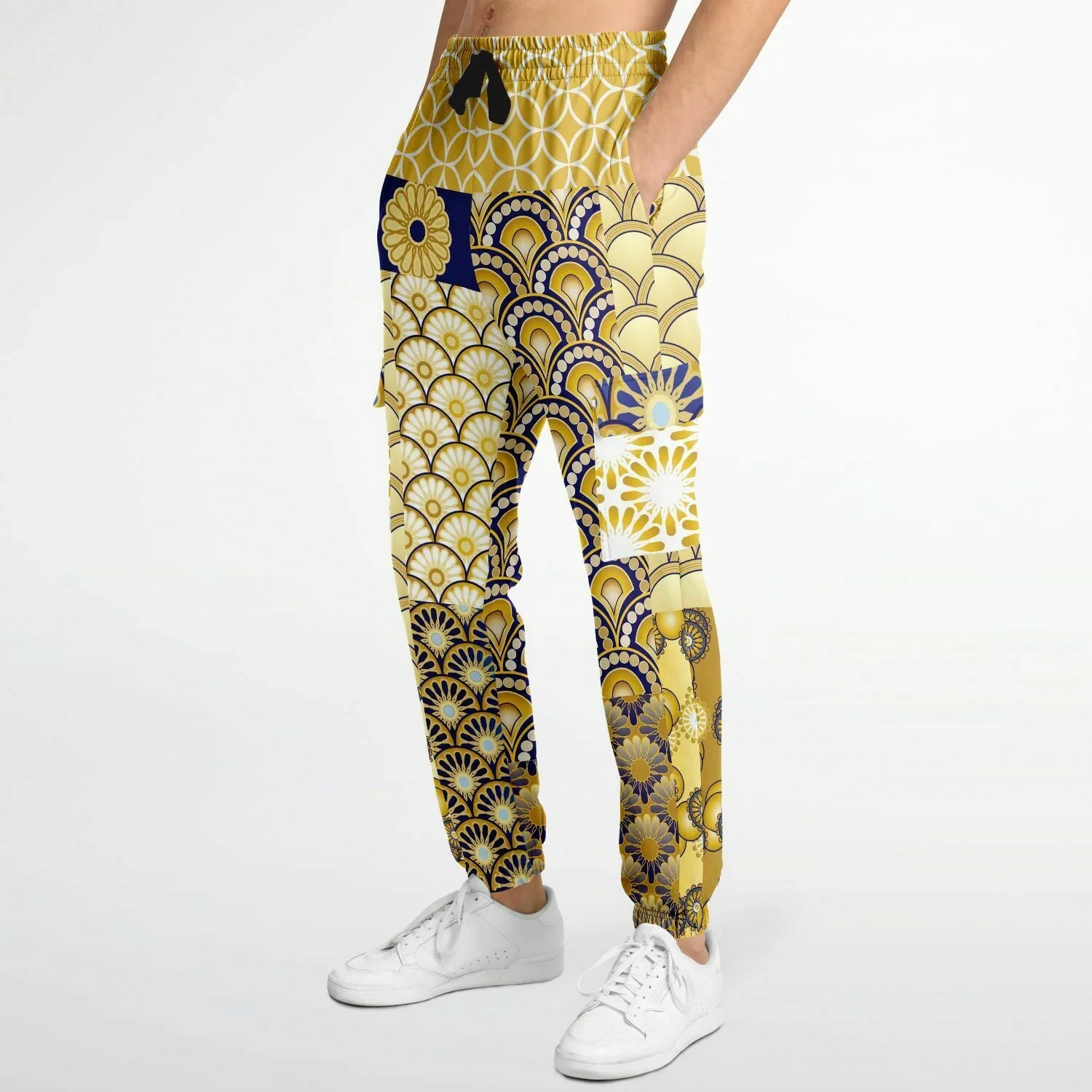 Forever Royale Scalloped Patchwork Unisex Eco-Poly Cargo Joggers