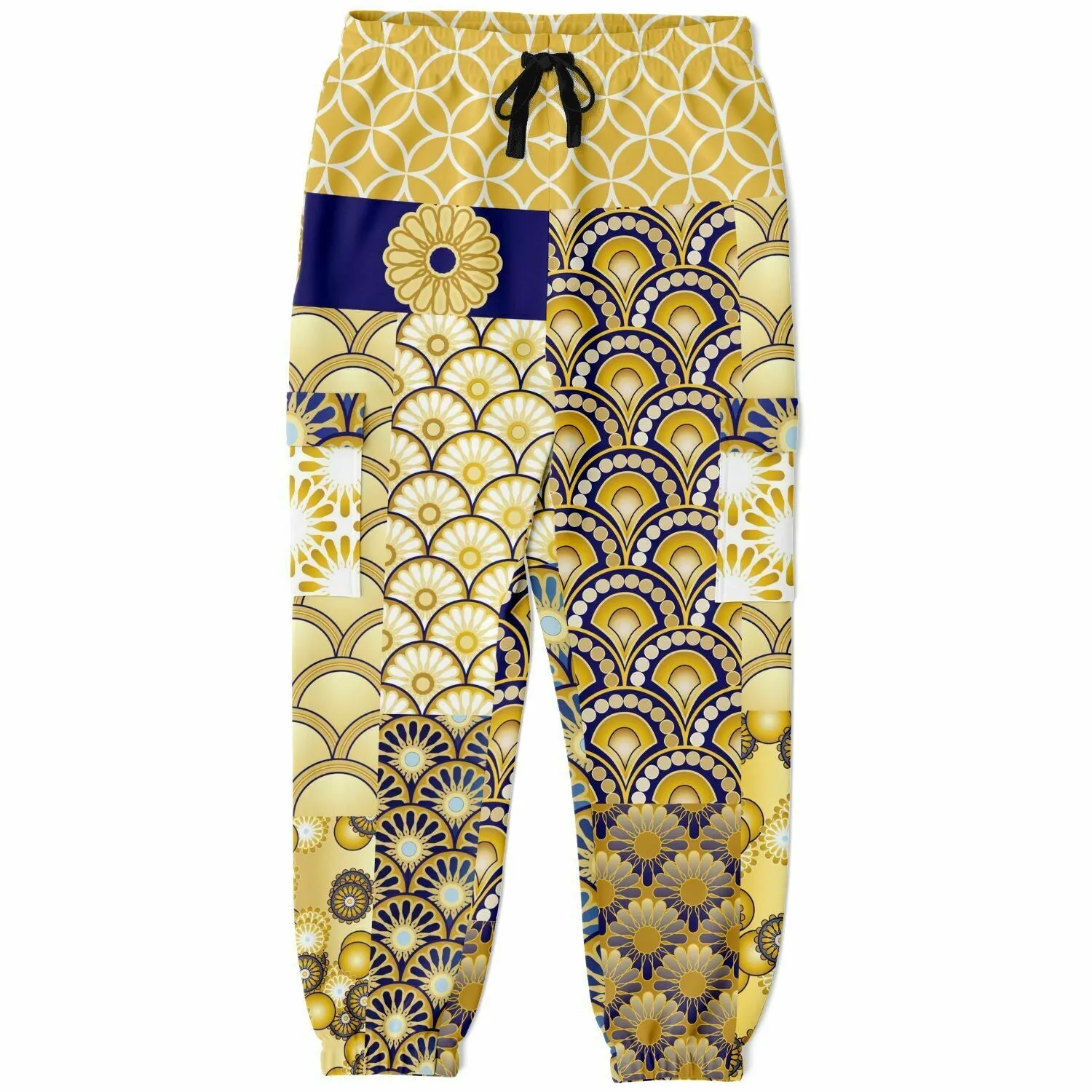 Forever Royale Scalloped Patchwork Unisex Eco-Poly Cargo Joggers