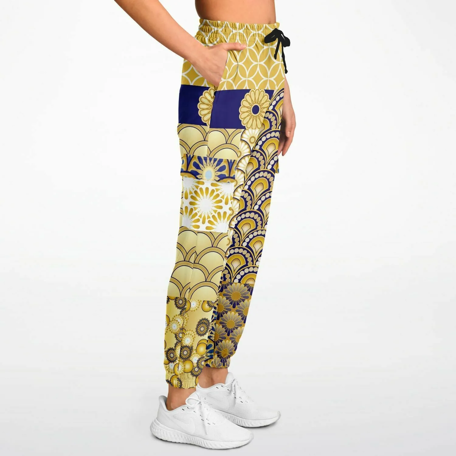 Forever Royale Scalloped Patchwork Unisex Eco-Poly Cargo Joggers