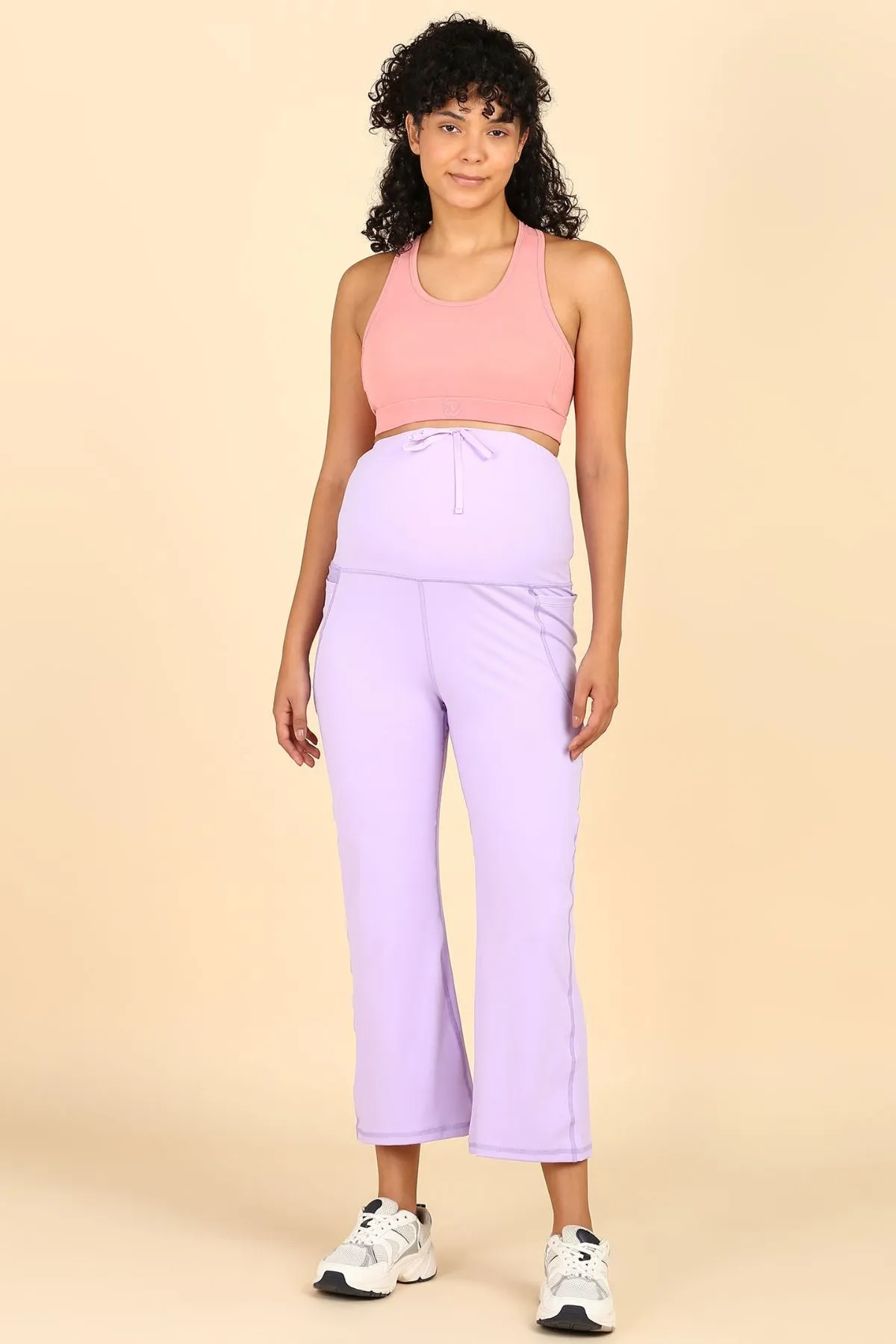 Full Bump-Coverage Lavender Flair Maternity Pants