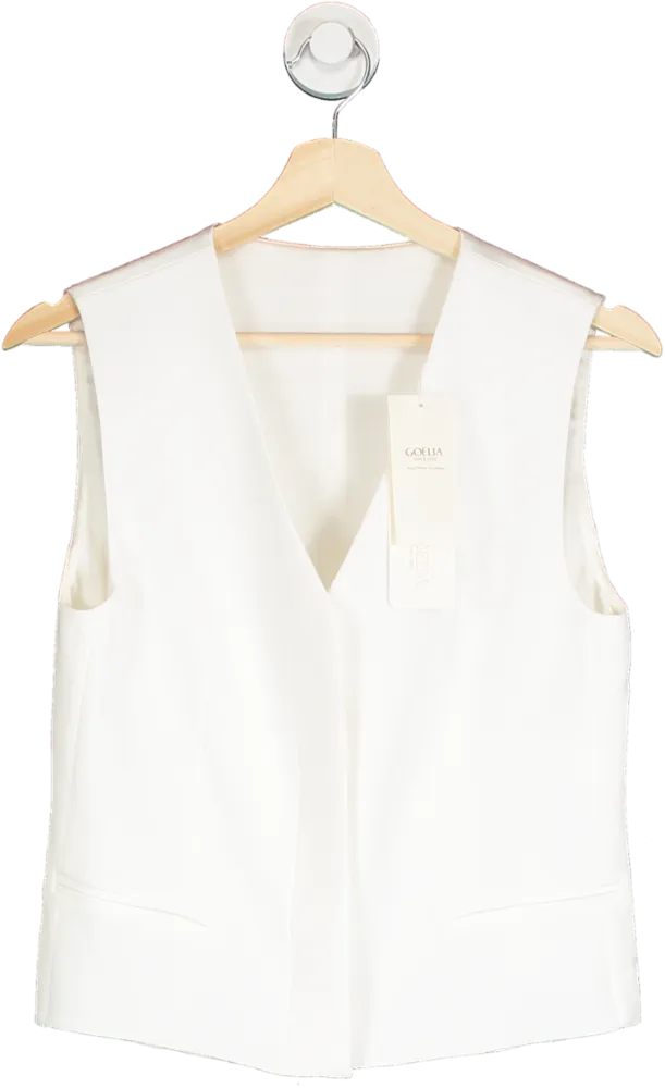 Goelia White Button Front Vest UK XS