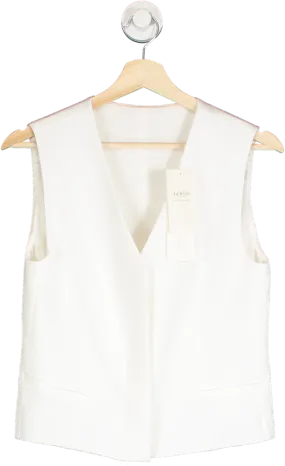 Goelia White Button Front Vest UK XS