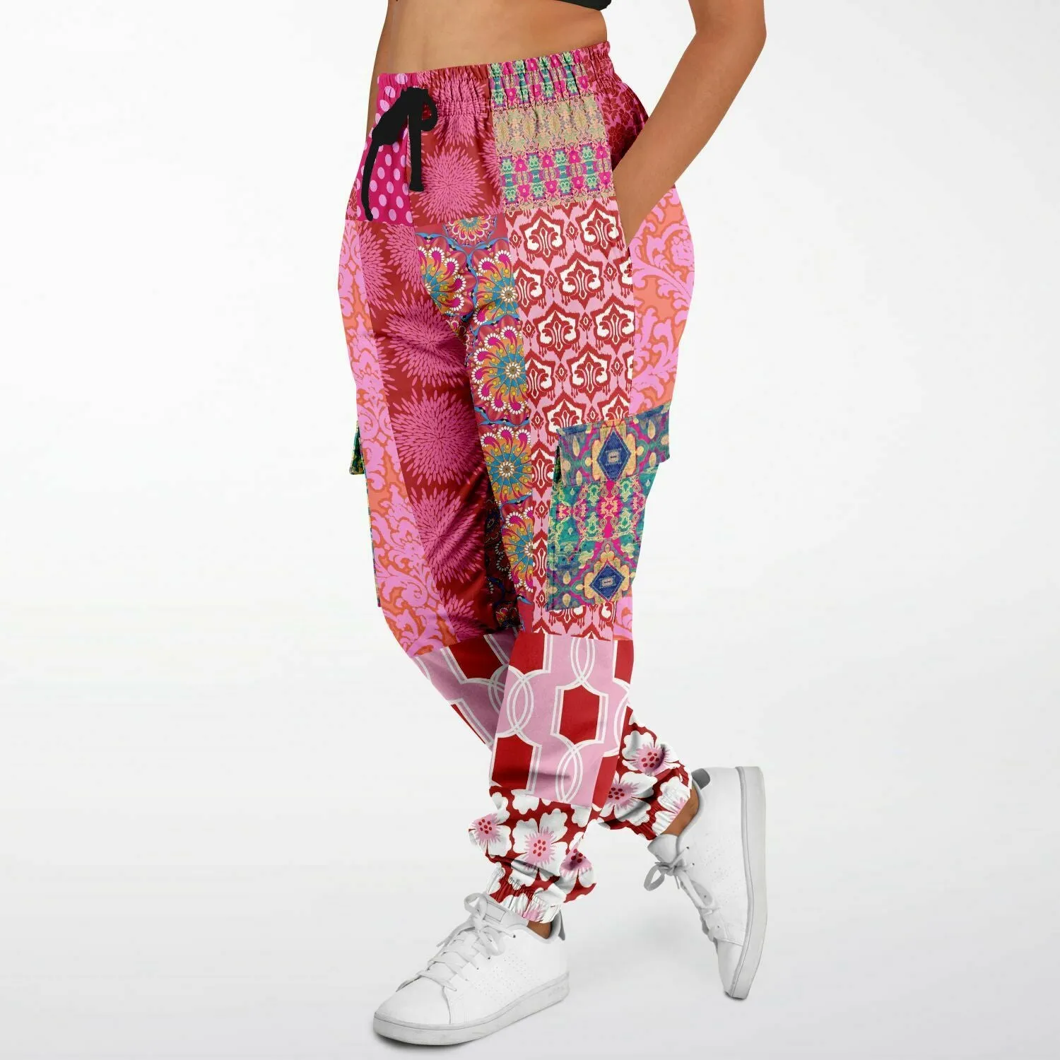 Gypsy Beat Pink Patchwork Unisex Eco-Poly Joggers