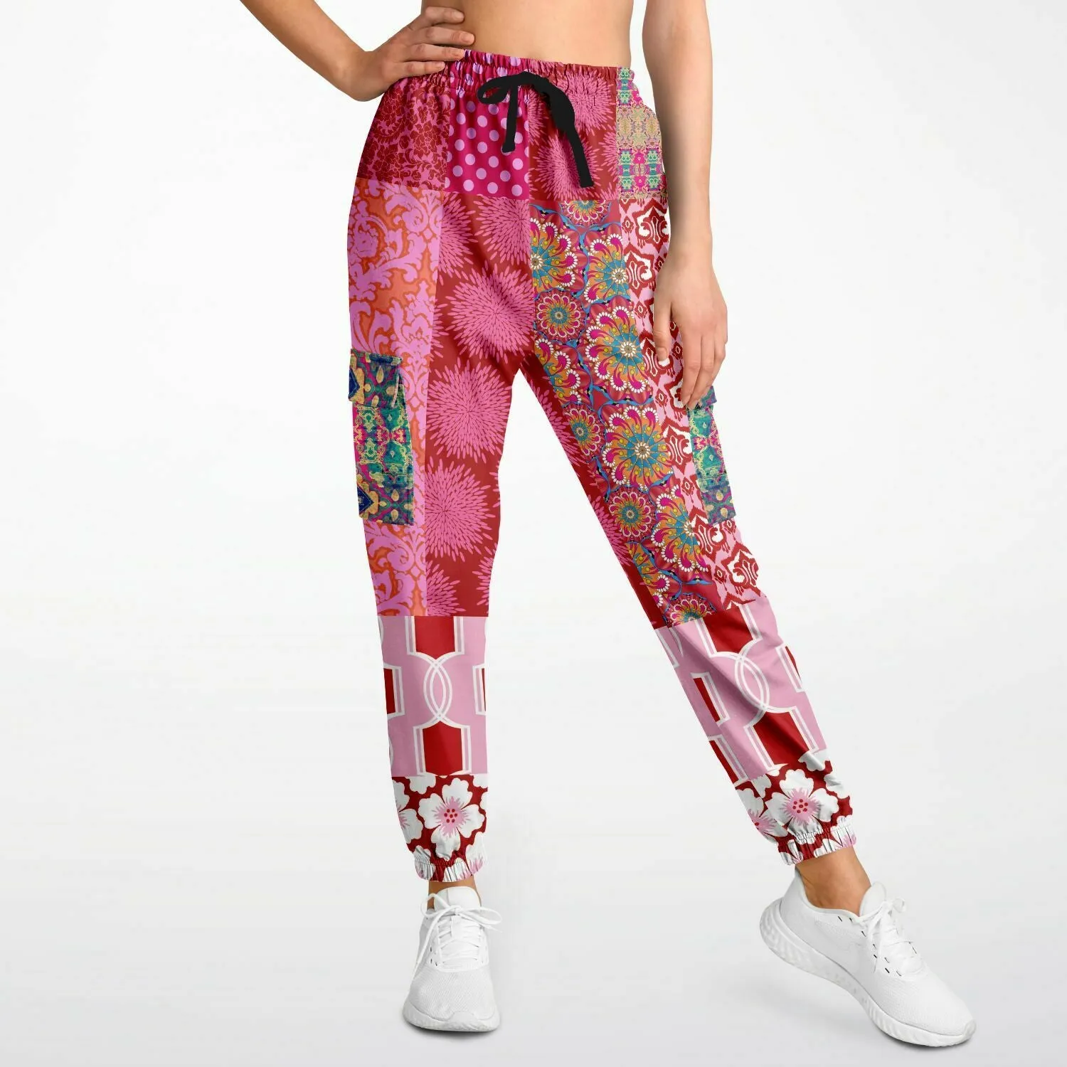 Gypsy Beat Pink Patchwork Unisex Eco-Poly Joggers