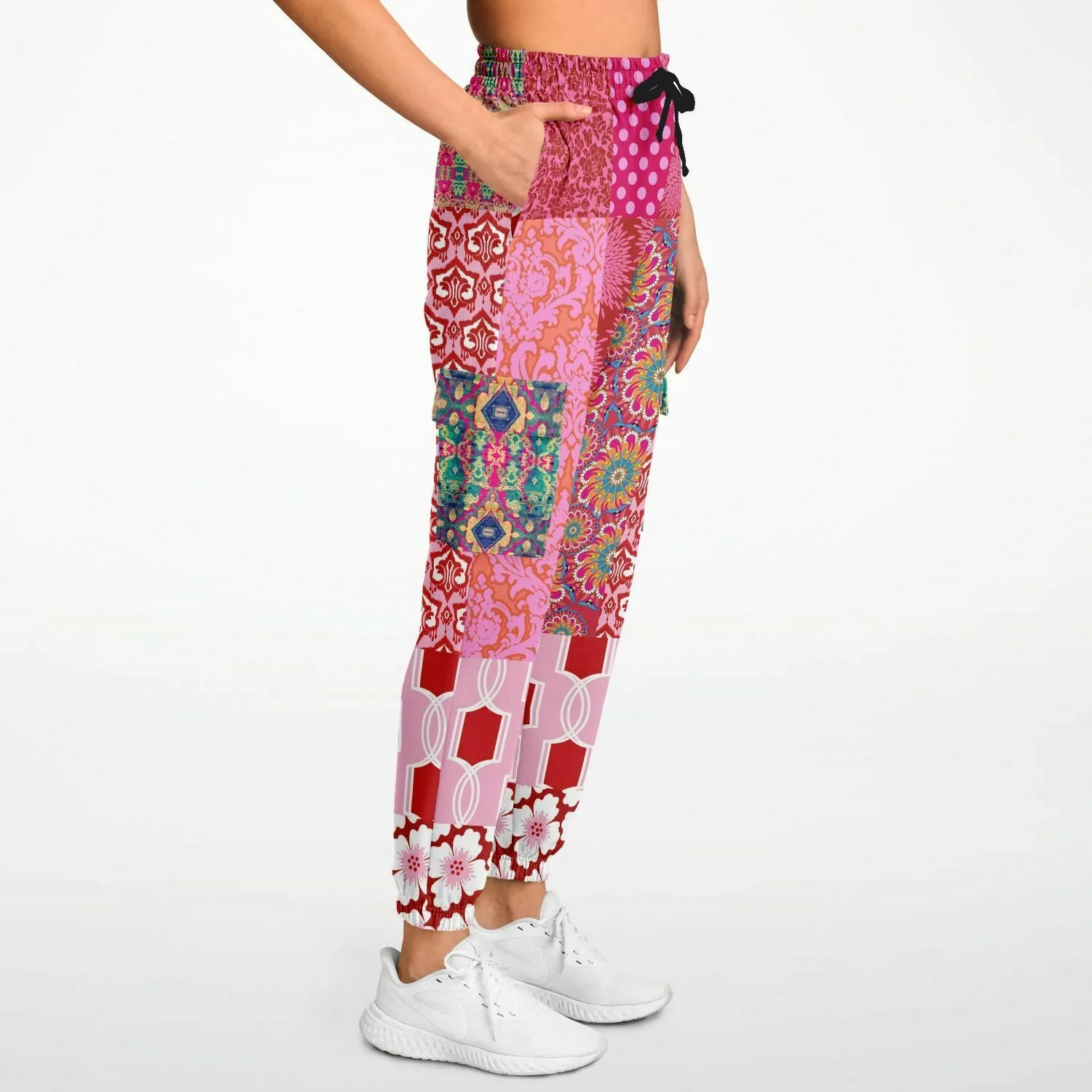 Gypsy Beat Pink Patchwork Unisex Eco-Poly Joggers