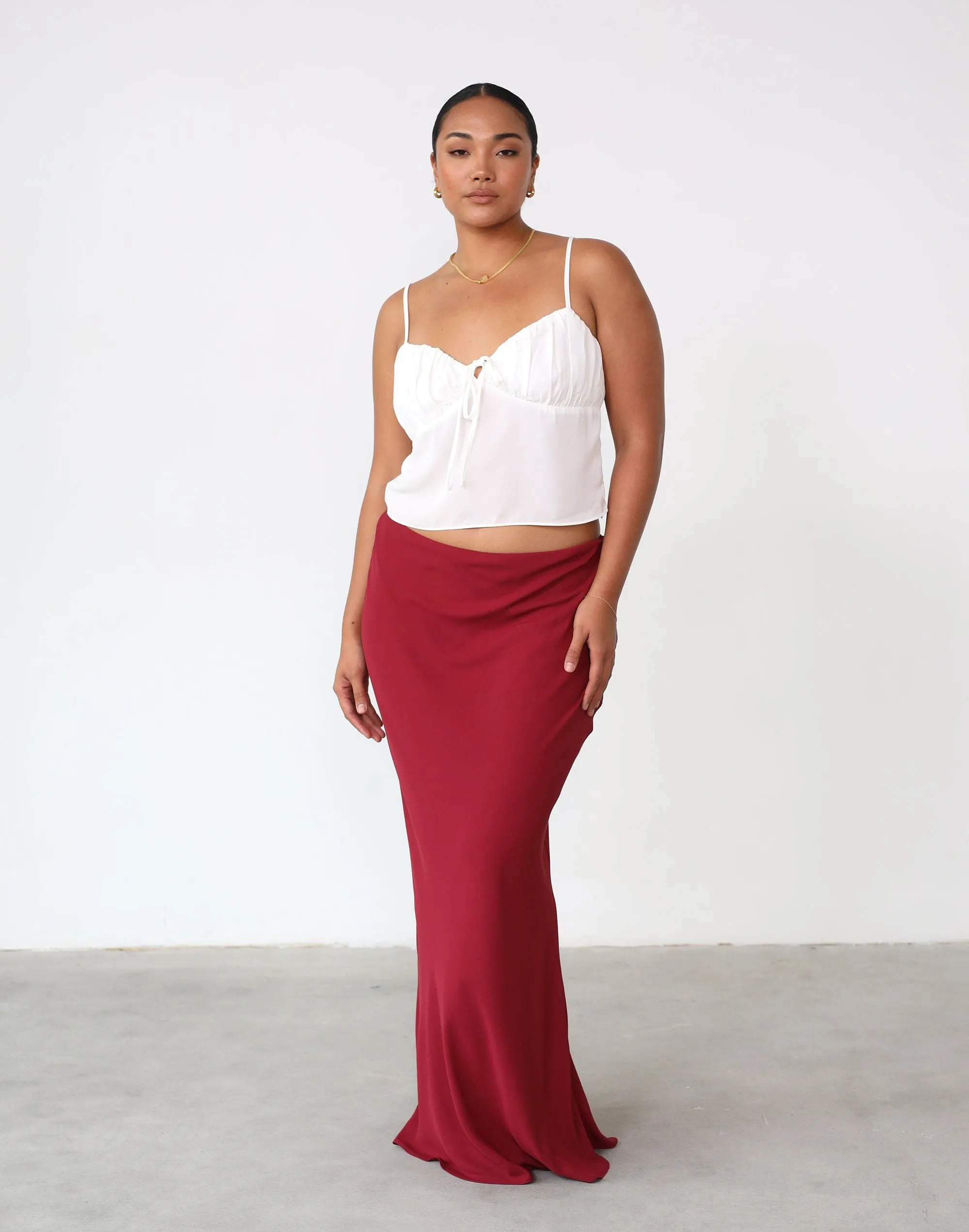 Isla Maxi Skirt (Merlot)