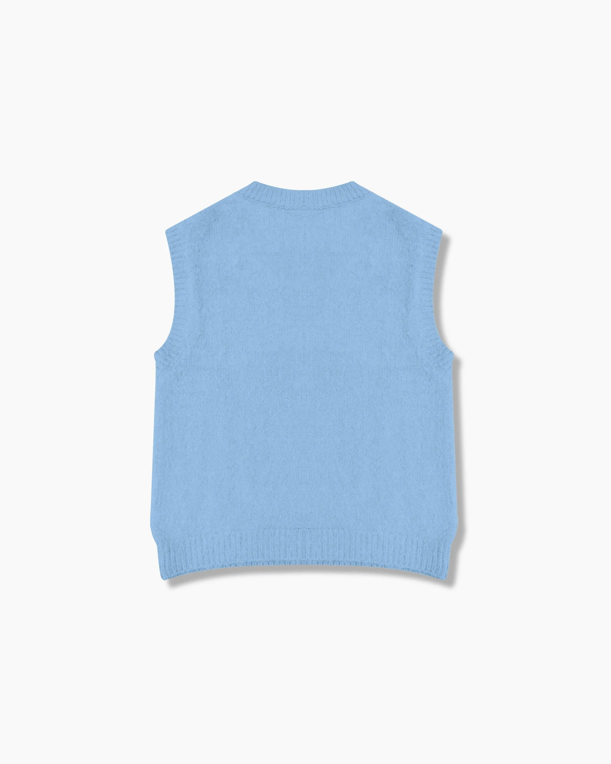 Knitted Mohair Vest - Sky