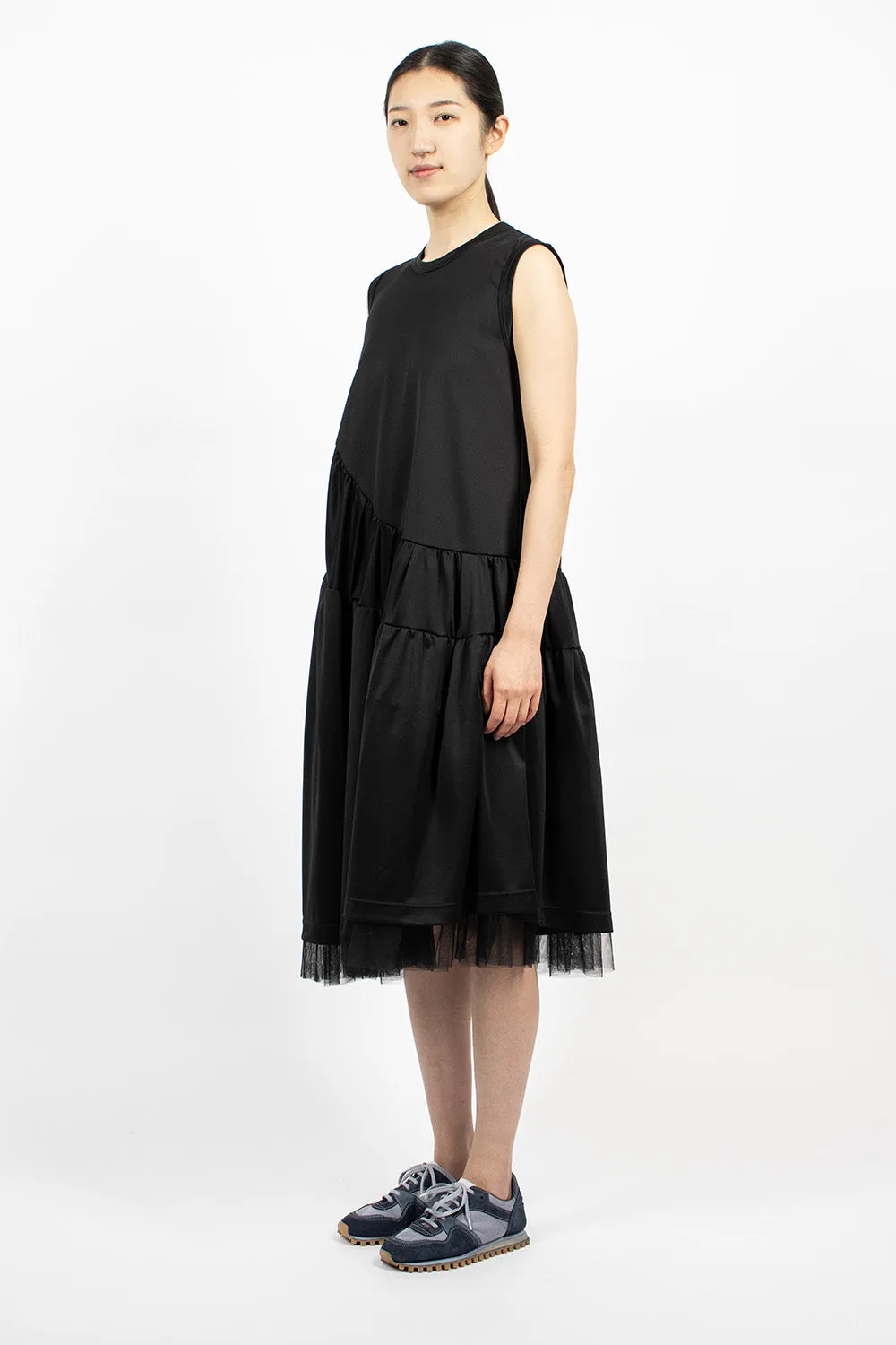 Layered Tank Dress Black