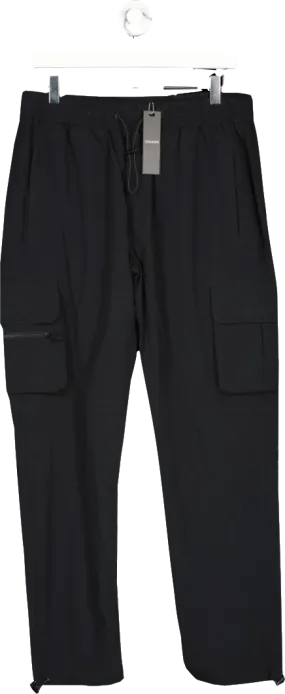 Legend London Black Tech Stretch Cargo Pants UK L