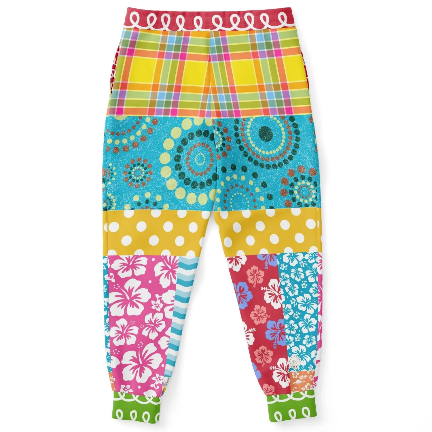 Maui Waui Hawaiian Patchwork Unisex Fleece Joggers