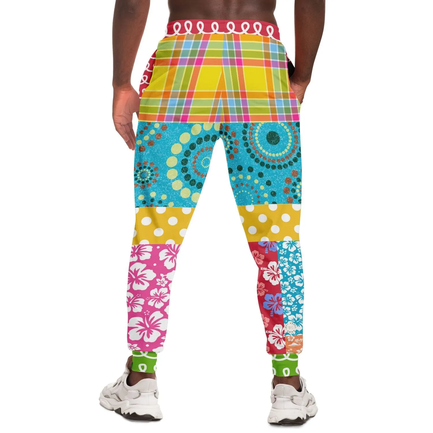 Maui Waui Hawaiian Patchwork Unisex Fleece Joggers