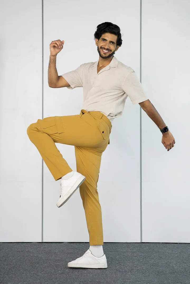 Mustard Stretch Cargo Pants